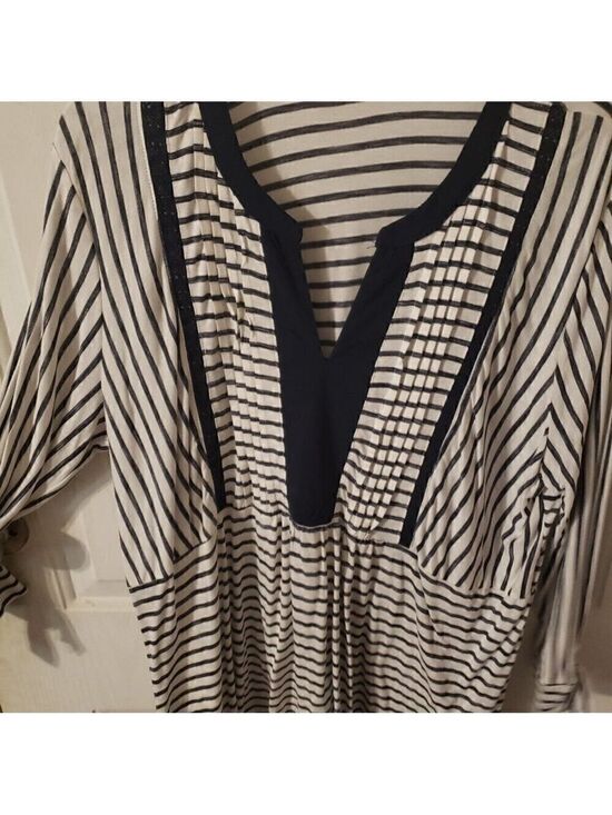 Missy Senora Tops - MISSY Senora Courant - Navy and White striped knit